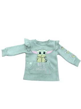 Star Wars Mint Green The Child 'Naps and Snacks' Sweatshirt with Ruffles